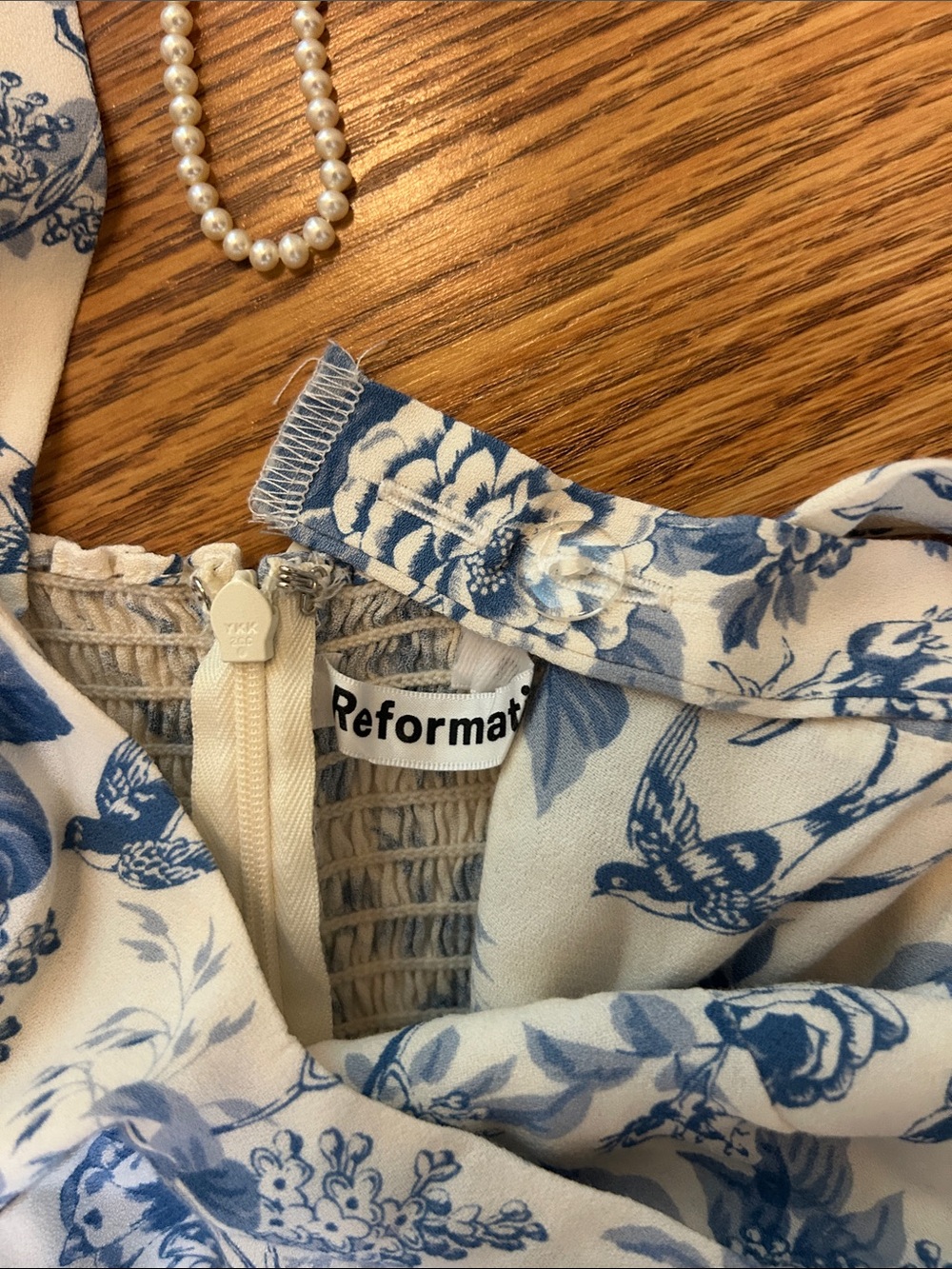 Reformation White and Blue Floral Tiered Maxi Dress - Picture 2 of 5